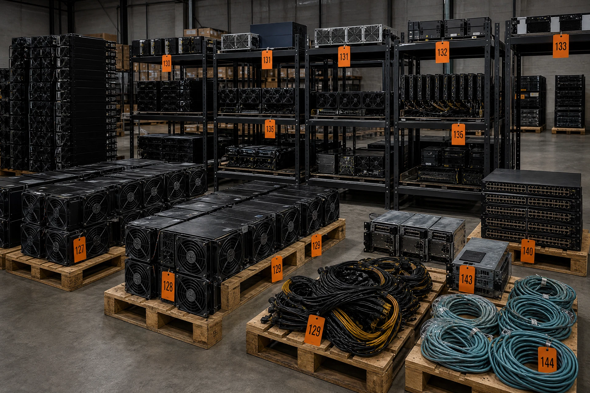 Illustrative mining machines staged for equipment review