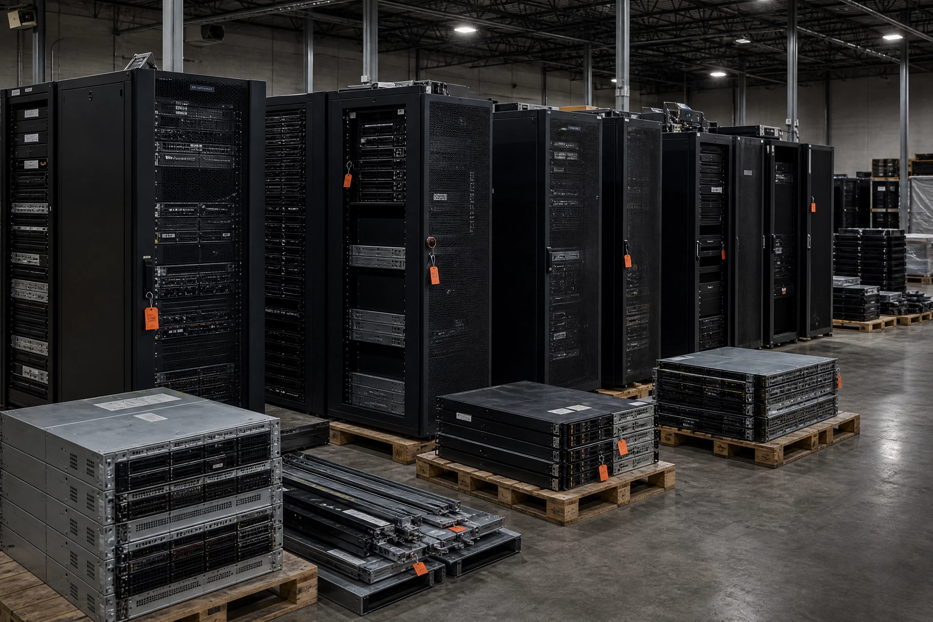 Illustrative servers & storage staged for equipment review